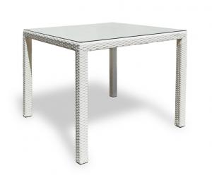 Плетеный уличный стол MILANO 90 см (белый)